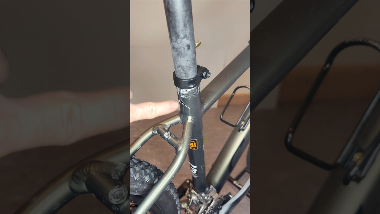 Fixing a cracked bike seat tube #biketips #mtb