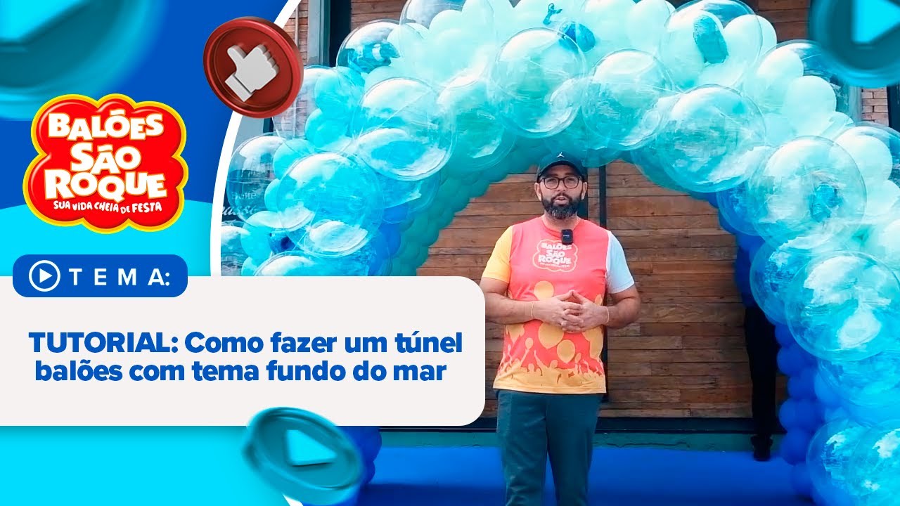 Tutorial Túnel de Balões Tema Fundo do Mar | Arco Desconstruído | Balões São Roque #baloes #festa