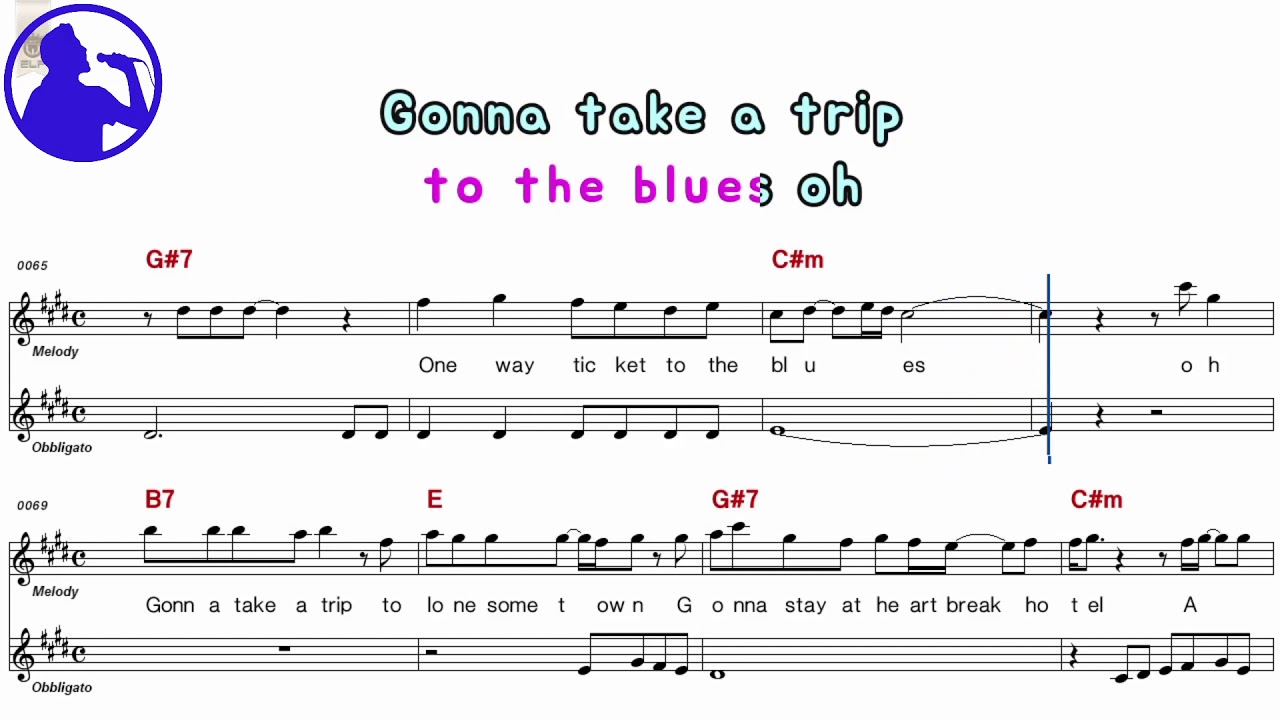 Boney M - One way ticket karaoke version sheet music for players,chorus added(Ye karaoke)