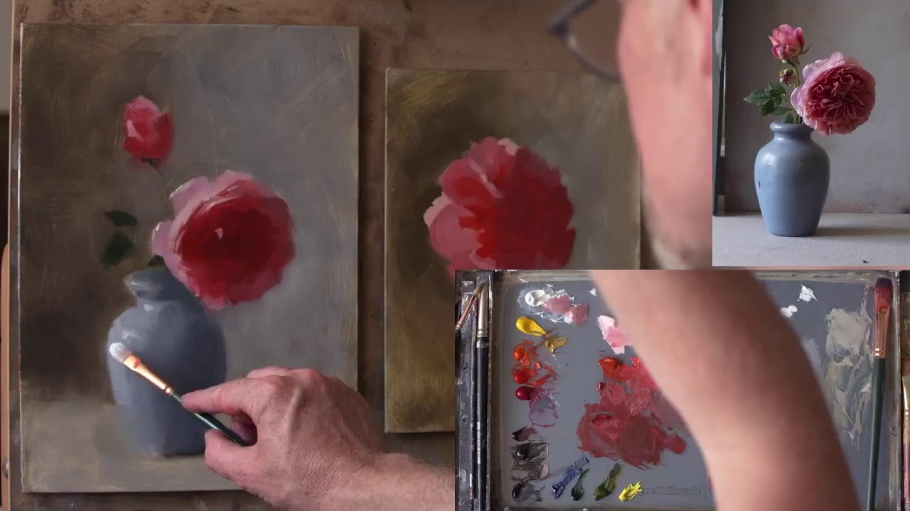 Painting Boscobel Roses, live from the studio - June 25th 2020