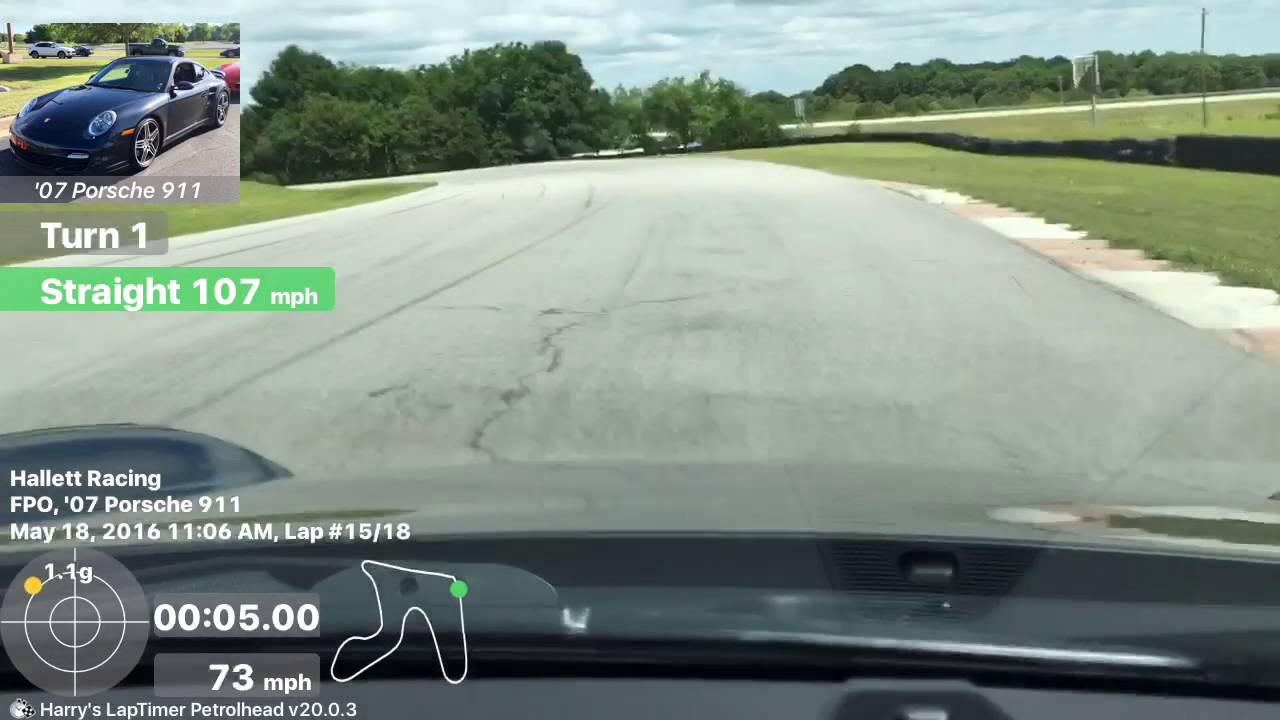 Hallett raceway 997 911 turbo lap