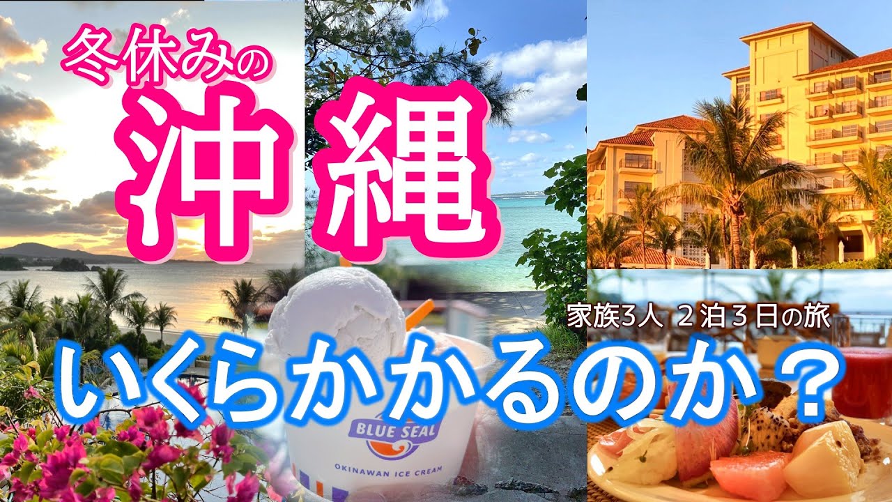 【沖縄🌺総集編vlog】極上の南国リゾート「ザ・ブセナテラス」に泊まる✨王道を旅する初めての沖縄本島北部🎵冬休み家族３人 ２泊３日の旅行費用総額を計算してみました！