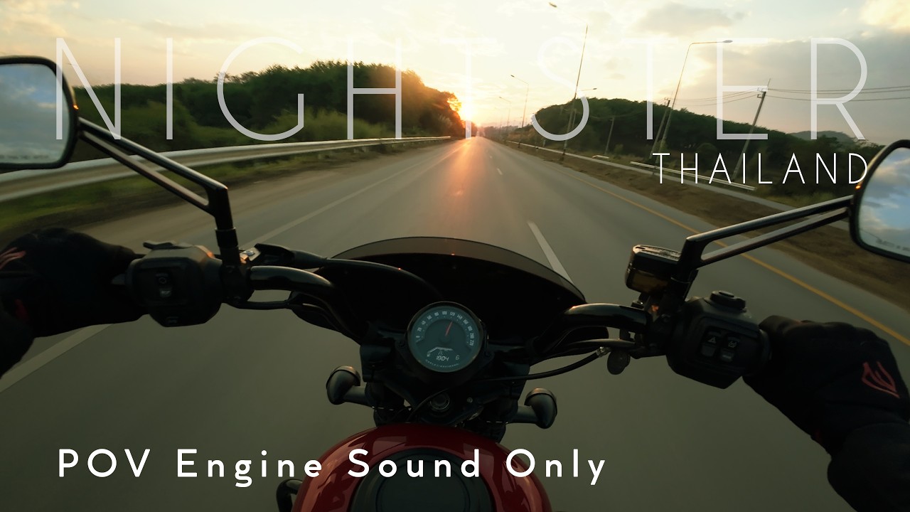 POV Just Another Ride to the Sunset, Thailand / Harley Davidson Nightster / Pure Engine Sound / 4K