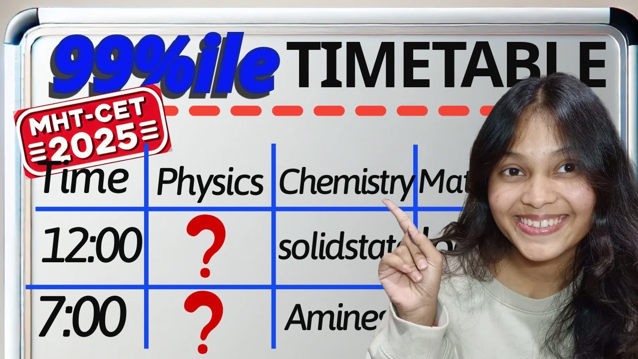 BEST TIMETABLE TO CRACK 95+%ILE IN MHT-CET 2025!! || MHT-CET EXAM TIPS || #cetexam #mhtcet2025 #cet