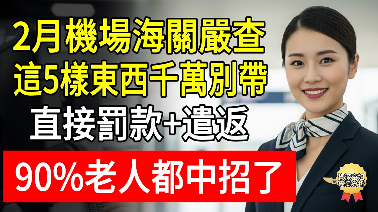 剛下飛機就被關小黑屋？只因行李箱裏塞了兩包“它”！2026海關“零容忍”嚴查！真空包裝也沒用！空姐緊急揭秘：這5種東西帶了就是送錢，搞不好簽證當場作廢！