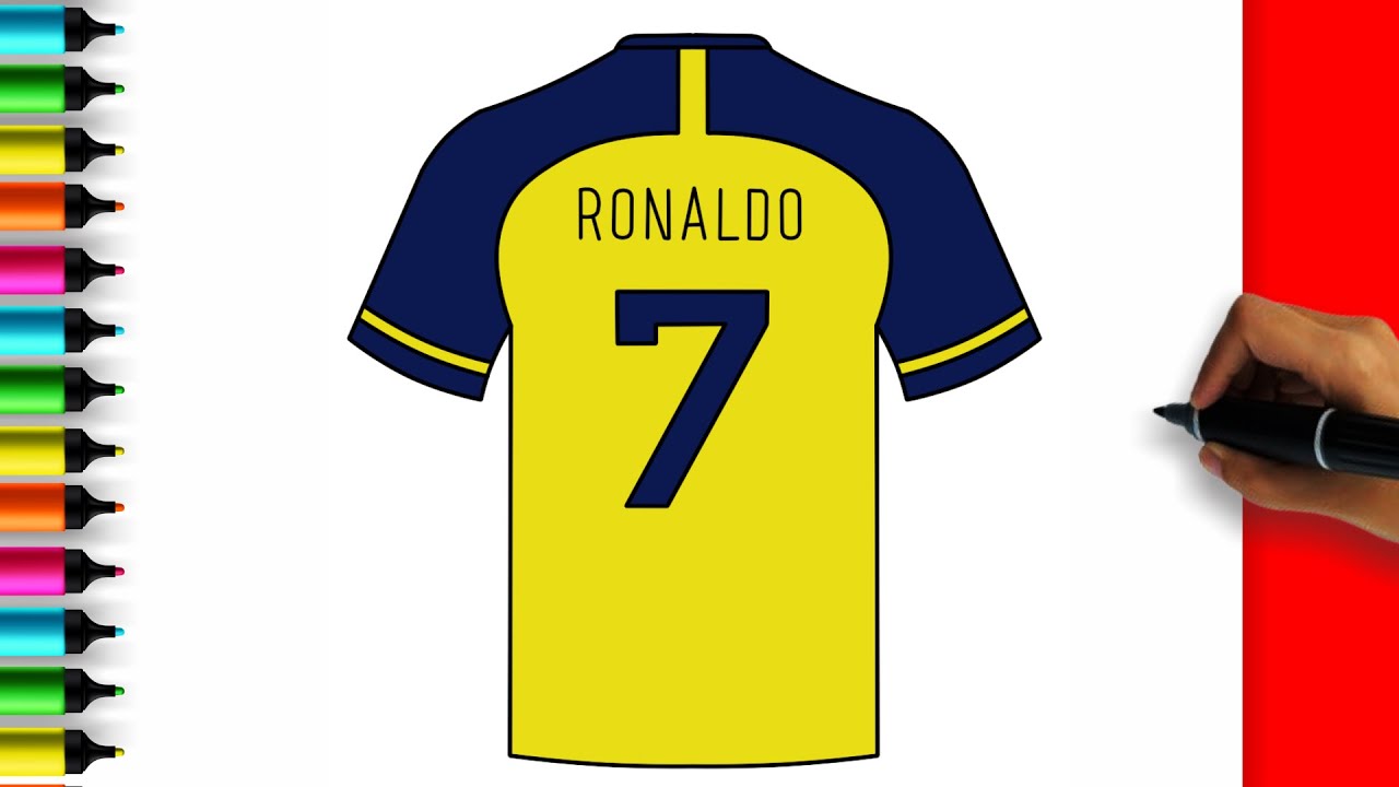 CÓMO DIBUJAR CRISTIANO RONALDO CR7 NUEVA CAMISA