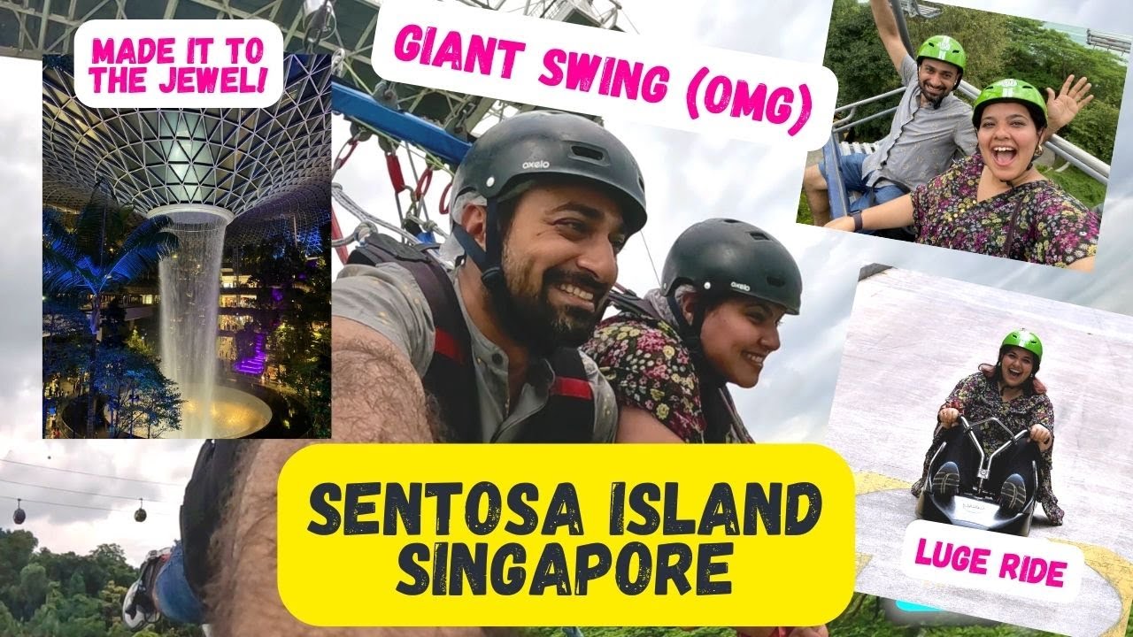 Full Day at Sentosa Island, Singapore - Luge Ride, Giant Swing + The Jewel at CHANGI Airport (VLOG)