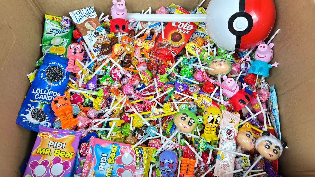 Unpacking So Many Kind Of Lollipop And Giant Pokemon Ball Lollipop | ASMR