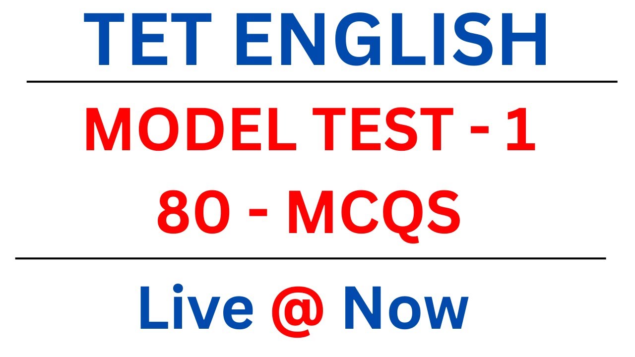 TET EXAM | ENGLISH MCQS | LIVE TEST