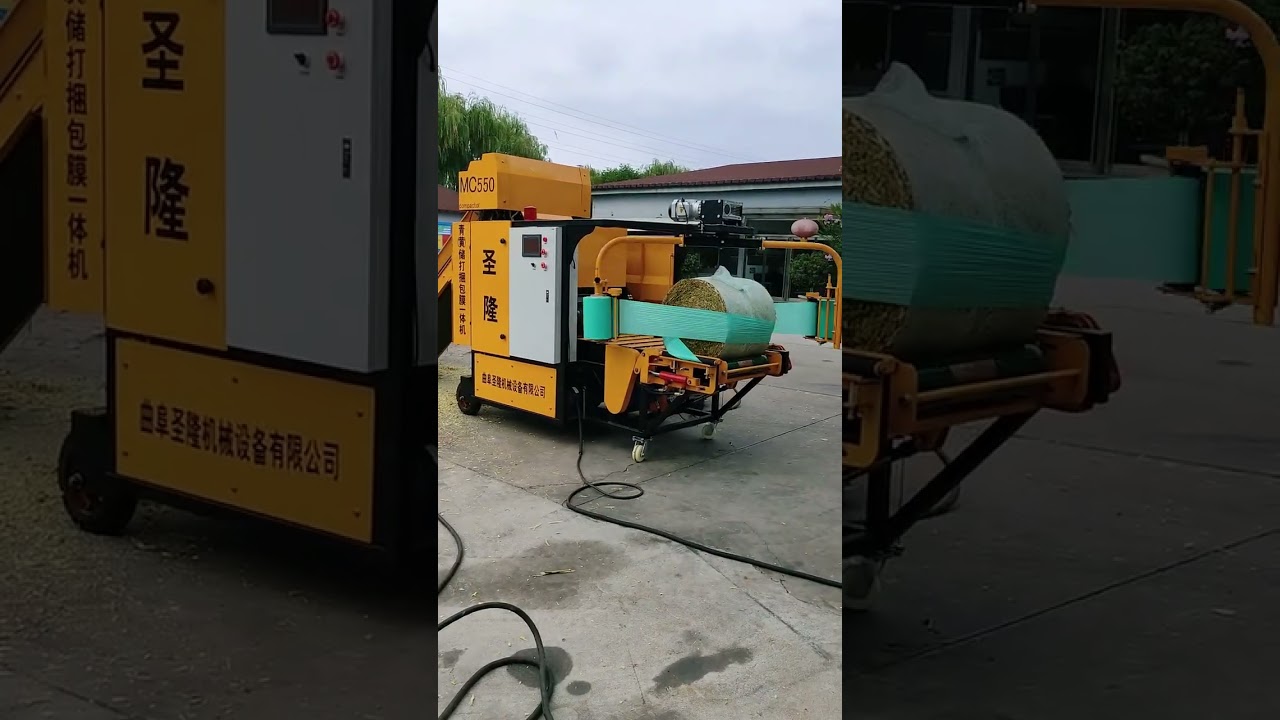 #Fully-automatic baling and wrapping machine #Animal husbandry machinery helps agriculture,