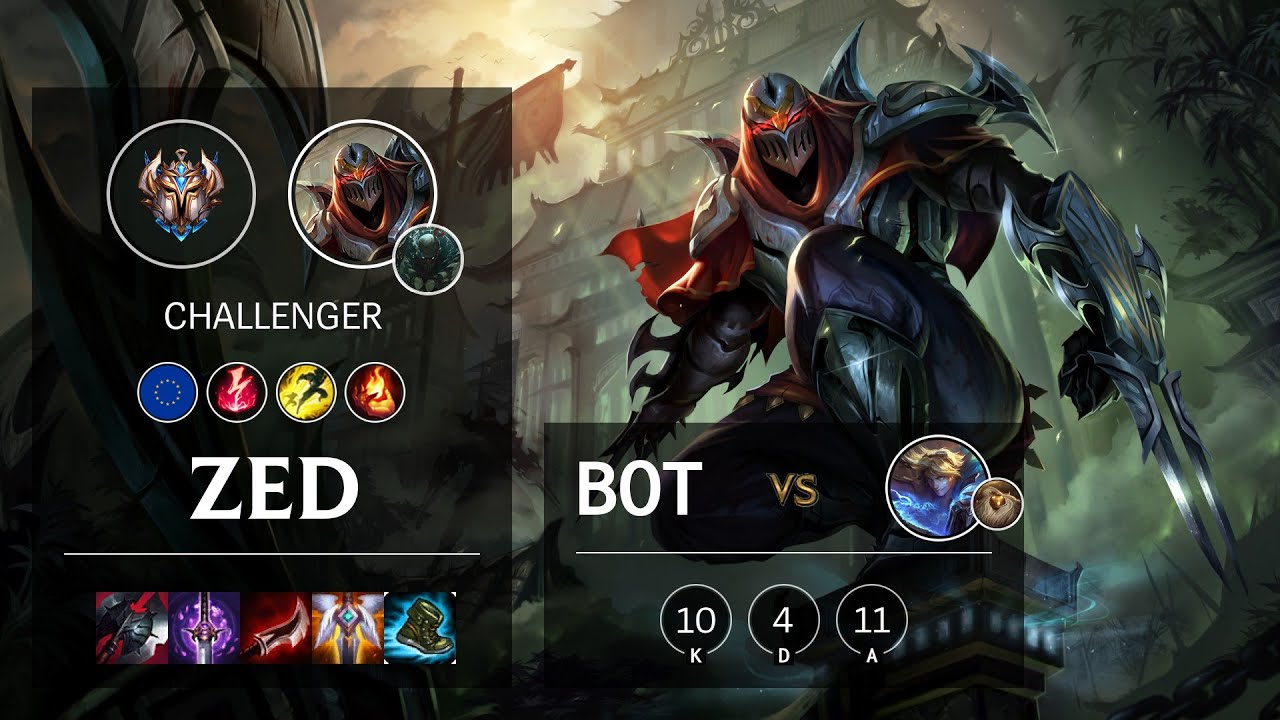 Zed Bot vs Ezreal - EUNE Challenger Patch 10.16