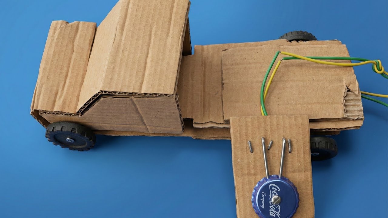 How to make a cardboard R.C dump truck. Cardboard dump truck kaise banaye