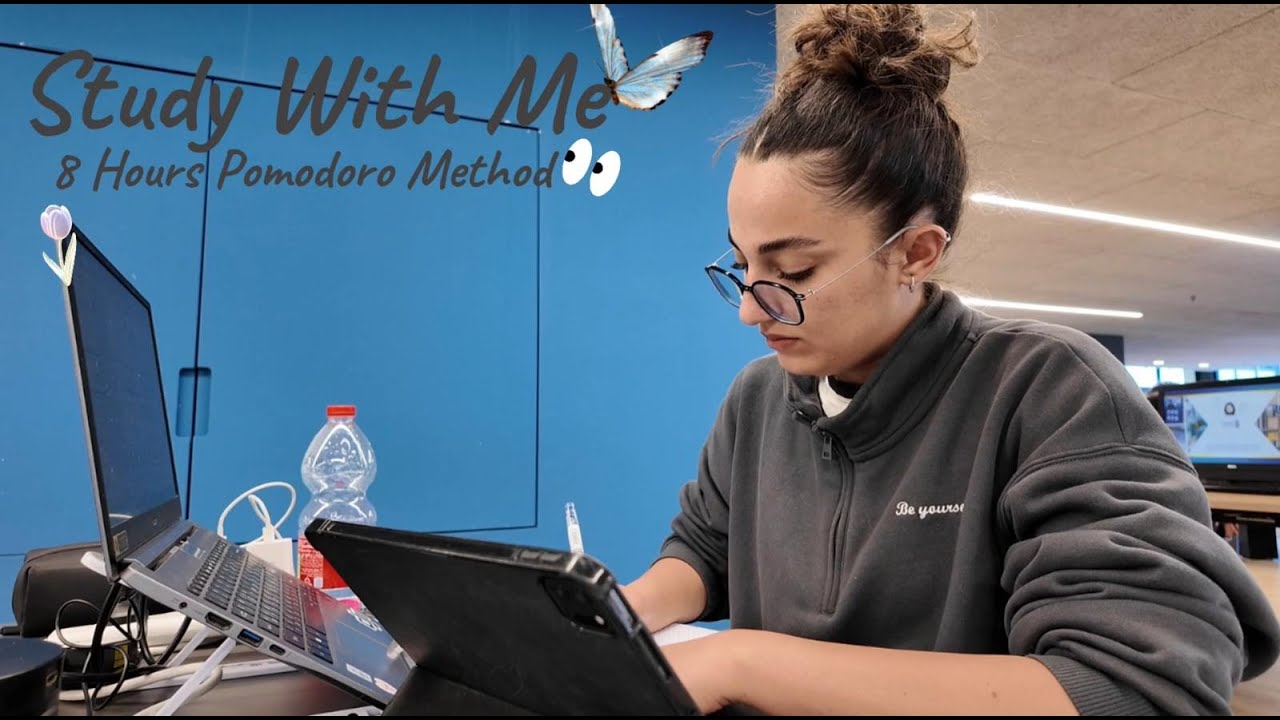 8 Hours Study With Me| Background: no music| Break 10 min, reading, nature sounds, study with Sally