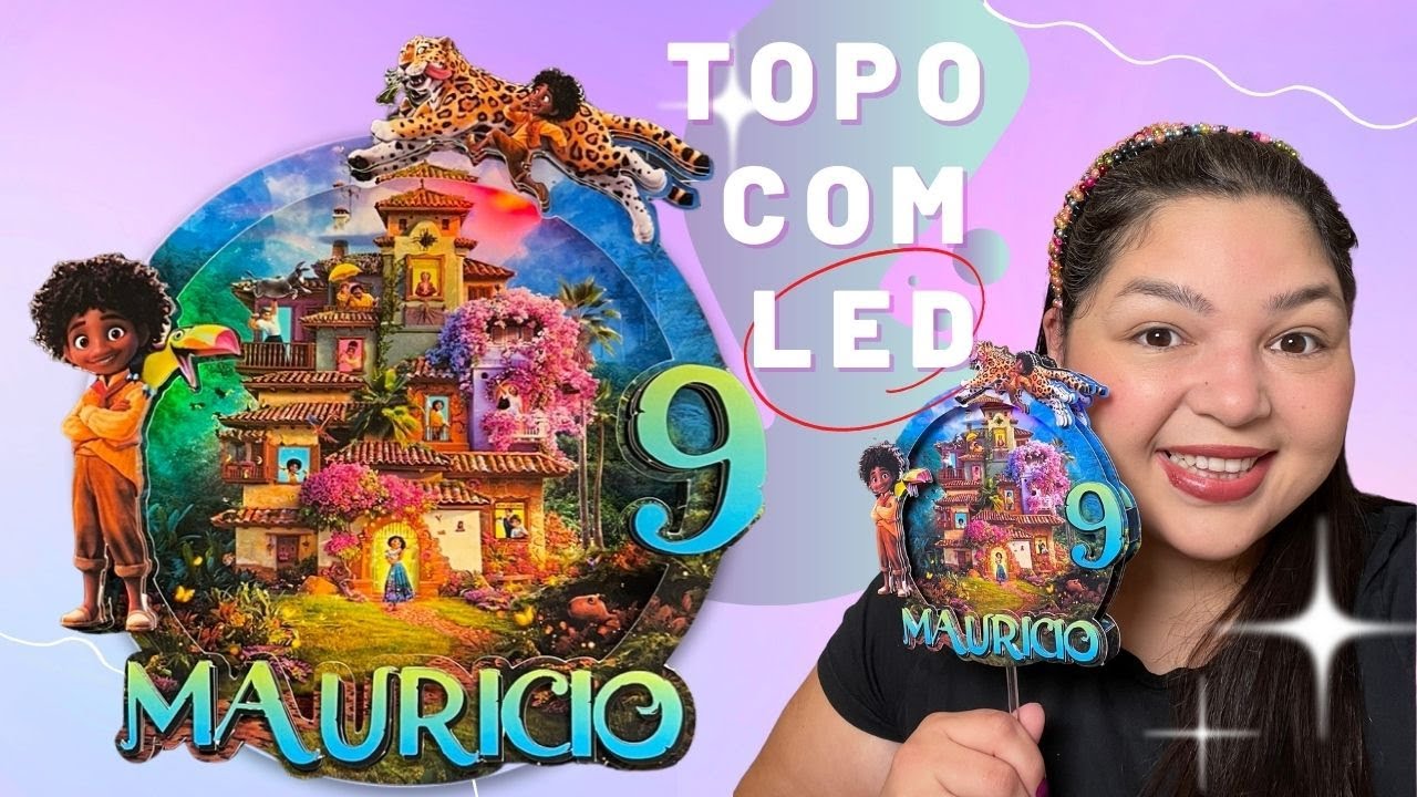 TOPO DE BOLO COM LED | Encanto