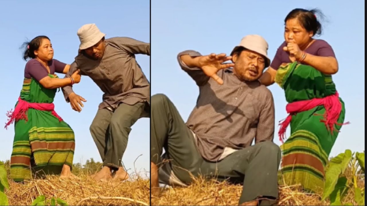 Assamese COMEDY VIDEO. খং খং বুঢ়া বুঢ়ীৰ কাজিয়া, ঘৰৰ মাইকী মুৰগী খাম 