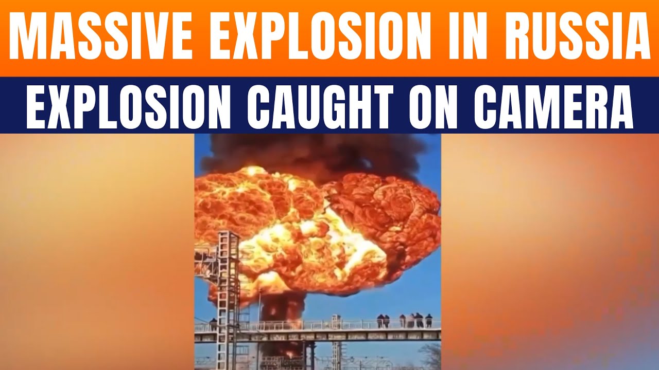 Fire Erupts at Russia’s Kochetovka-2 Railway Station After Fuel Tank Cars Derail | News9