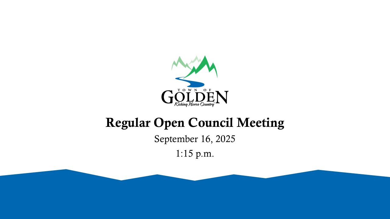 Town of Golden Regular Open Council Meeting, September 16, 2025, at 1:15 p.m.