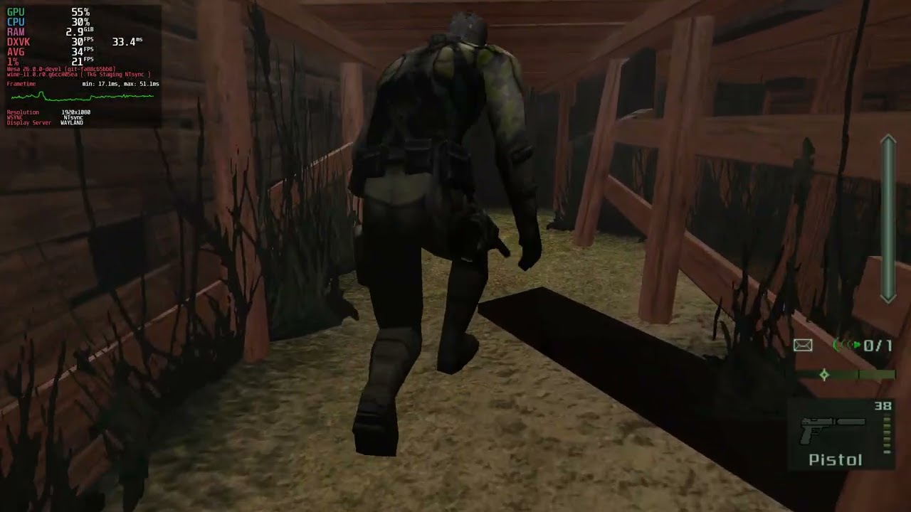 Splinter Cell: Pandora Tomorrow - с NTSYNC на Ubuntu/Linux Intel I5 8250/UHD 620 #Linux