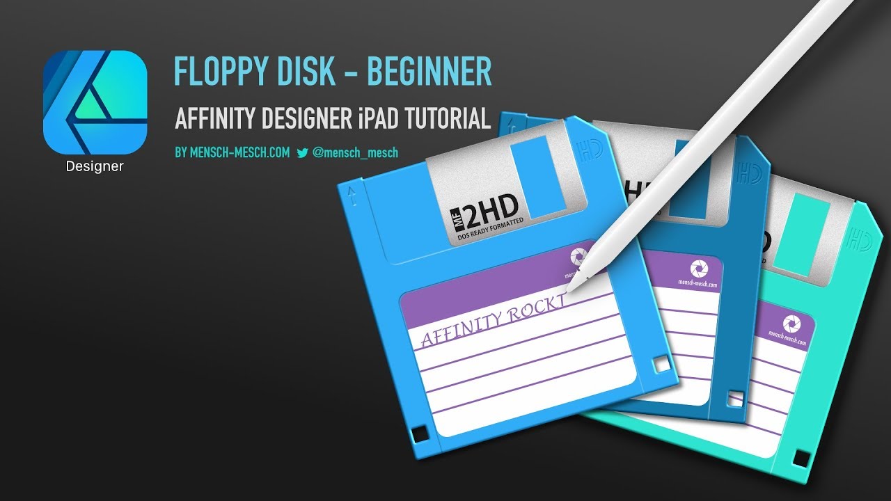 Affinity Designer iPad - Floppy Disk Beginner Tutorial [DEUTSCH]