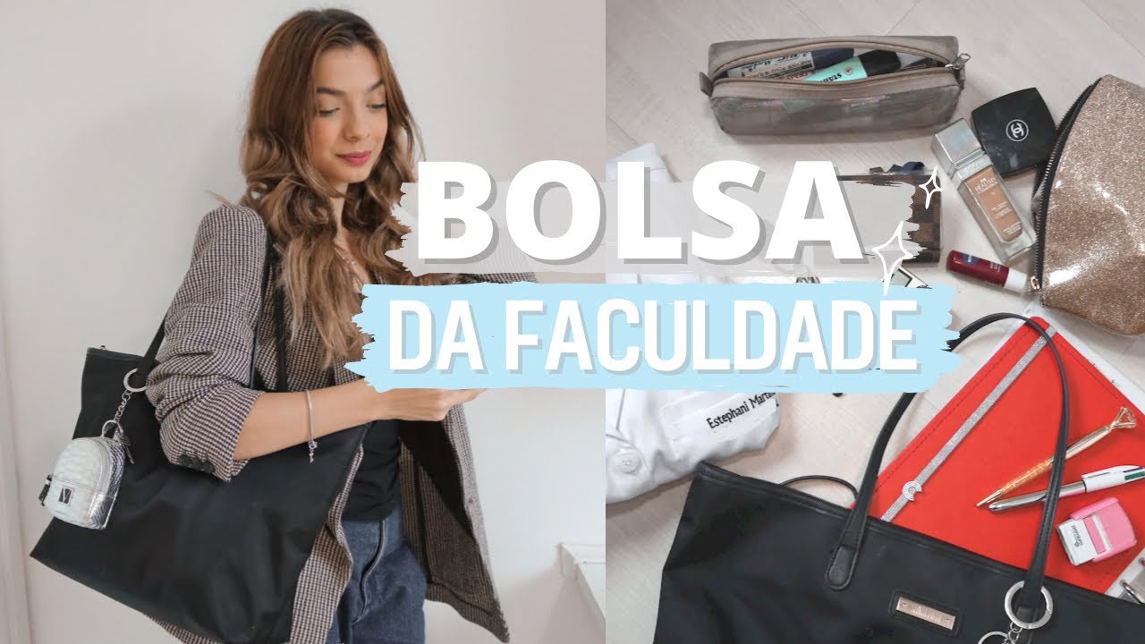 O QUE TEM NA MINHA BOLSA DA FACULDADE ⭐️🤍