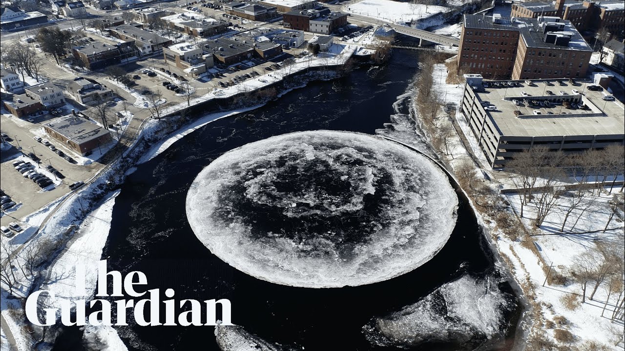 Moon river? Giant, spinning ice disc mesmerises in Maine