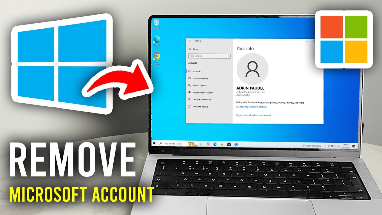 How To Remove Microsoft Account From Windows 10 - Step By Step