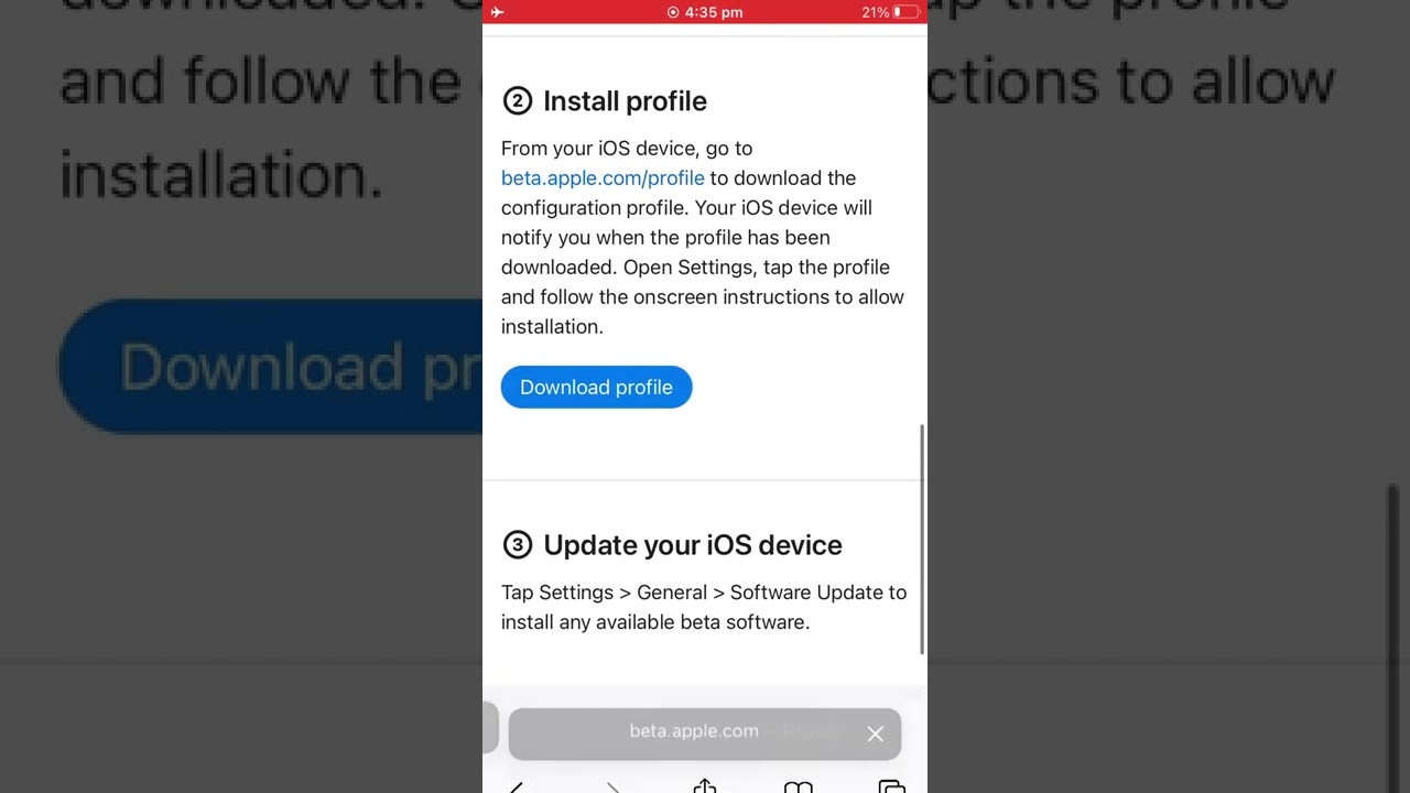 How to download a Apple Beta Profile