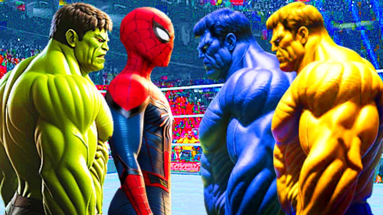 HULK & SPIDER-MAN VS BLUE HULK & YELLOW HULK