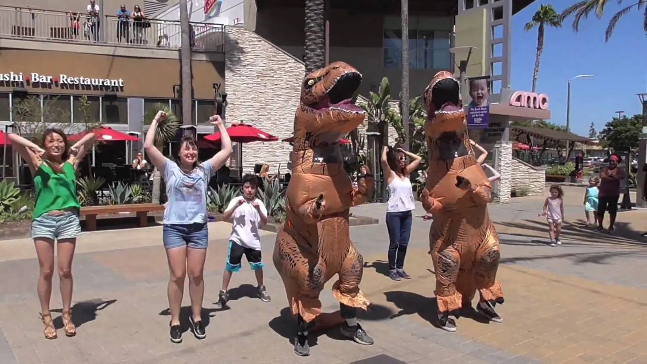 Ryan and Monica's Flash Mob Proposal with T-Rex in LA!