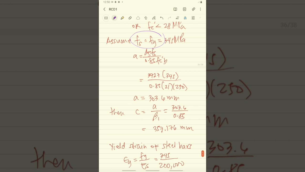 Singly reinforced beam using USD Method (Example 2)