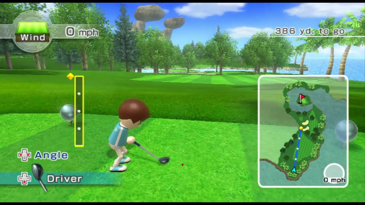 Wii Sports Resort Storm Island Golf - 18 hole -72