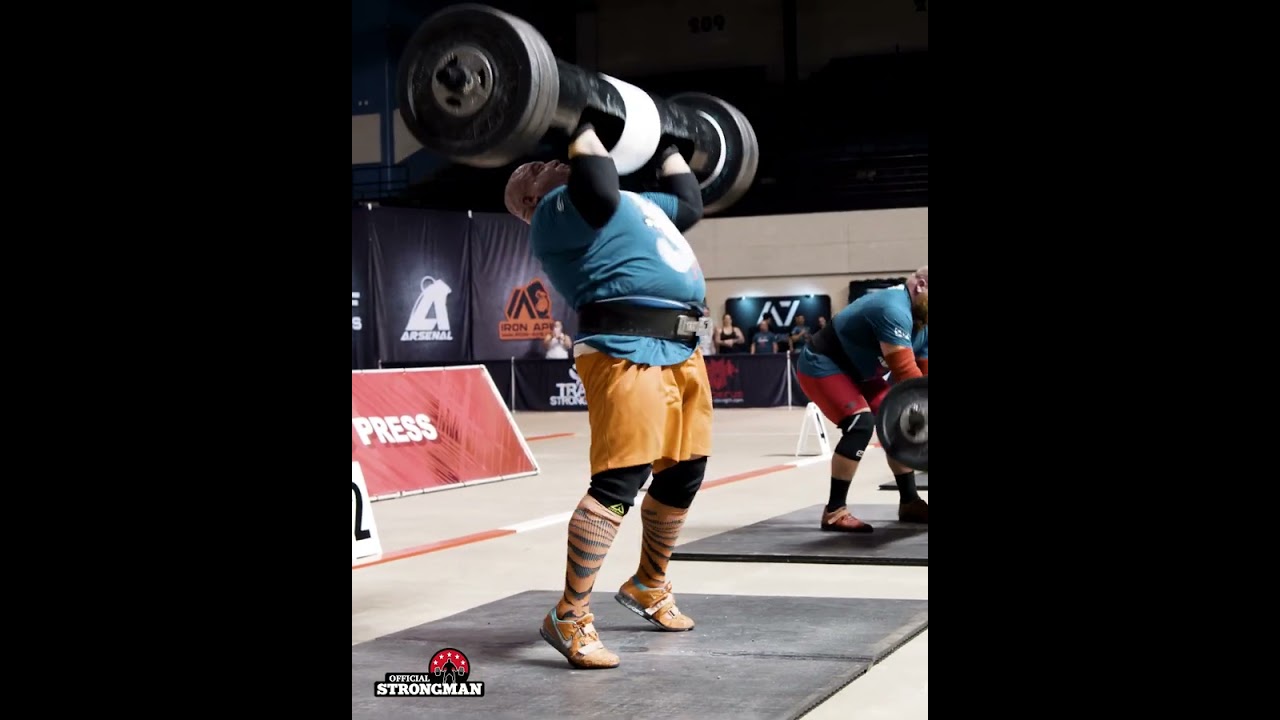 Masters Strongman with a huge log press
