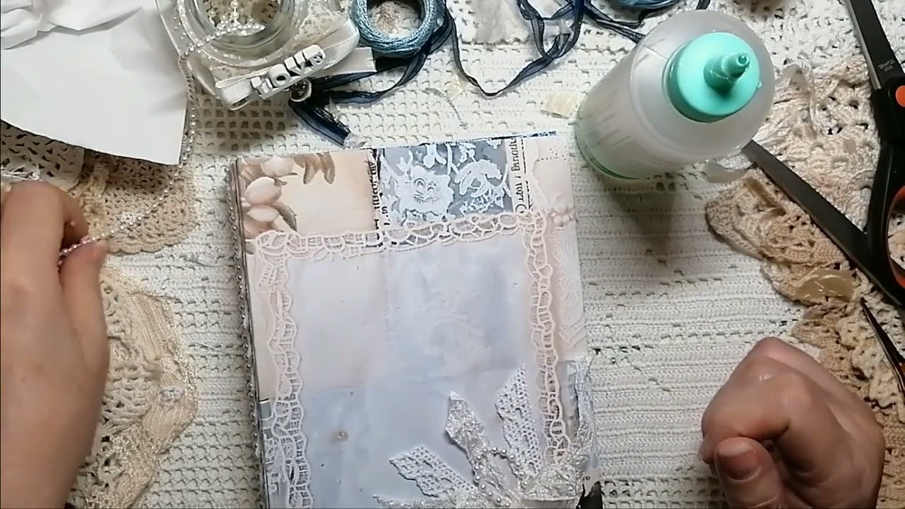 Lacy Blue Journal Part 3 and Journal Flip Through #junkjournal #journalkit #printables