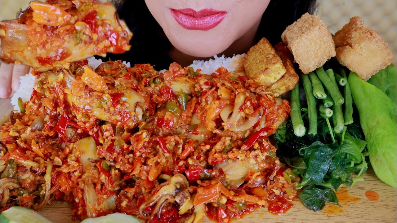 ASMR CUMI PECAK TERPEDAS DAN LALAPAN | ASMR MUKBANG INDONESIA