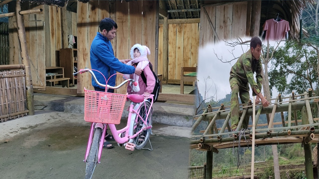 The uncle used all his love and affection to help little Thu, hoping for a better future.