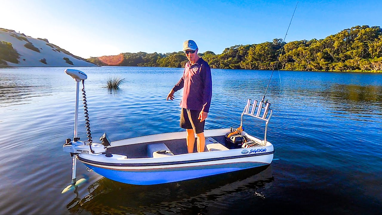 8ft Mini Fishing Boat! with Minn Kota Electric Motor | Test Run and Review