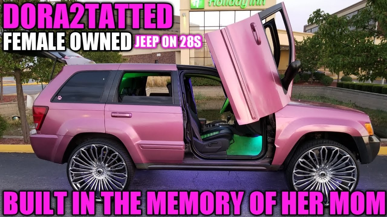 FEMALE OWNED JEEP ON 28s  BUILT IN MEMORY OF HER MOTHER (R.I.H)