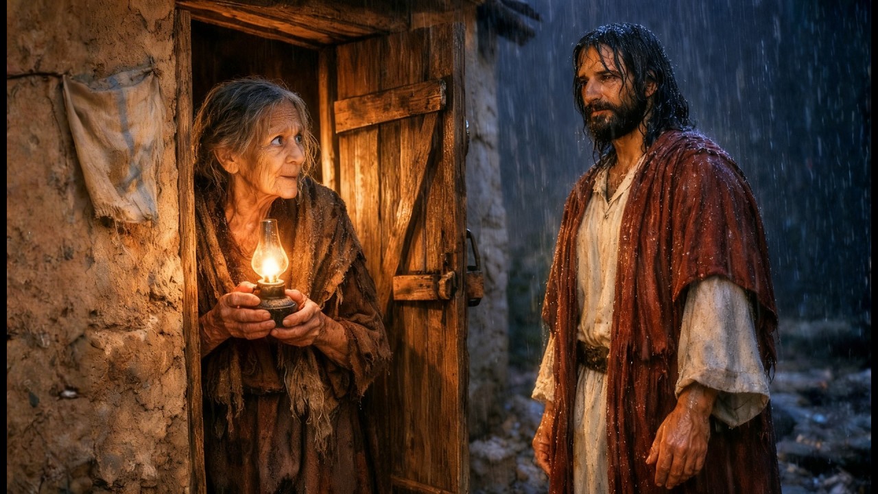 LA ANCIANA POBRE LE DIO POSADA A UN FORASTERO EN LA TORMENTA… ERA JESÚS