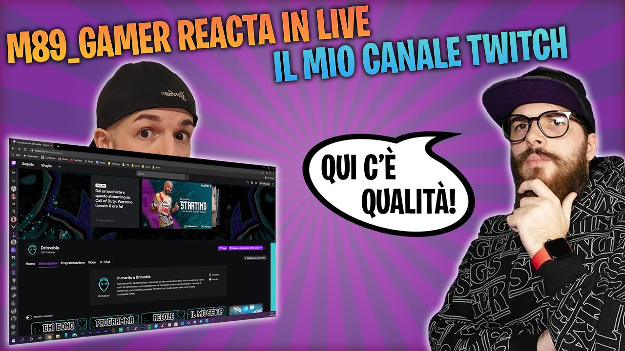 M89_GAMER REACTA IN LIVE IL MIO CANALE TWITCH 😱 [REACTION]