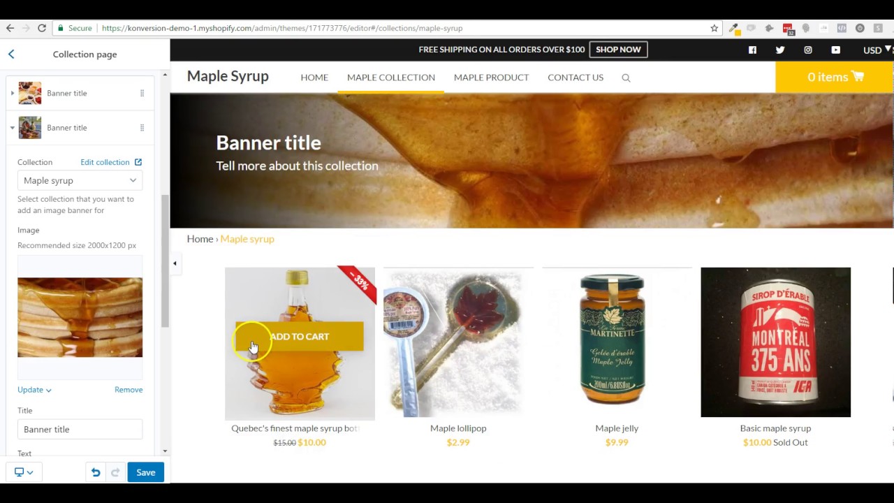 Build a custom collection page on Shopify