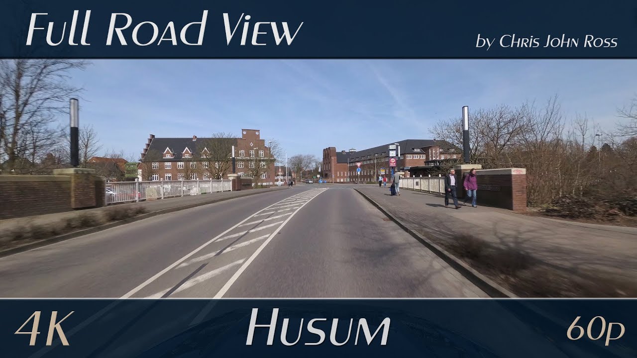 Husum, Germany: Wilhelmstraße, Herzog-Adolf-Straße, Plan - 4K (UHD/2160p/60p)