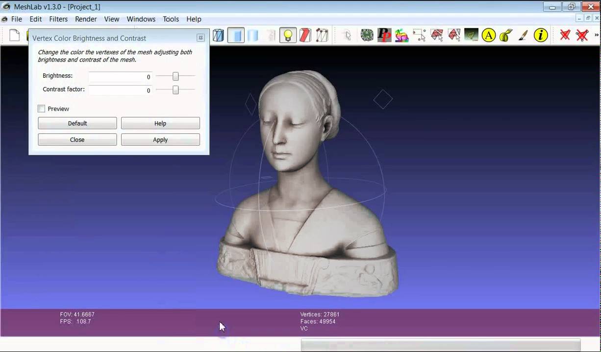 Основы MeshLab: предварительный просмотр и справка