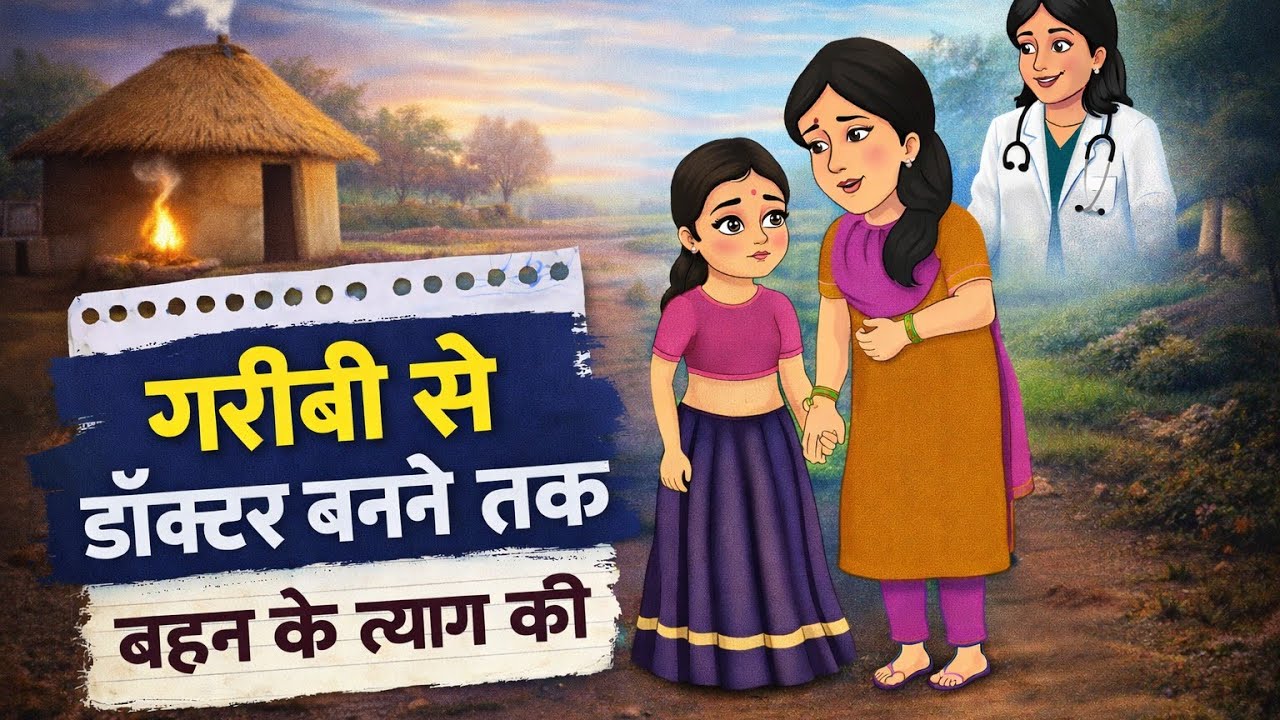 गरीबी से डॉक्टर बनने तक | बहन के त्याग की Emotional Story | hindi kahaniya | Hindi moral Cartoon 