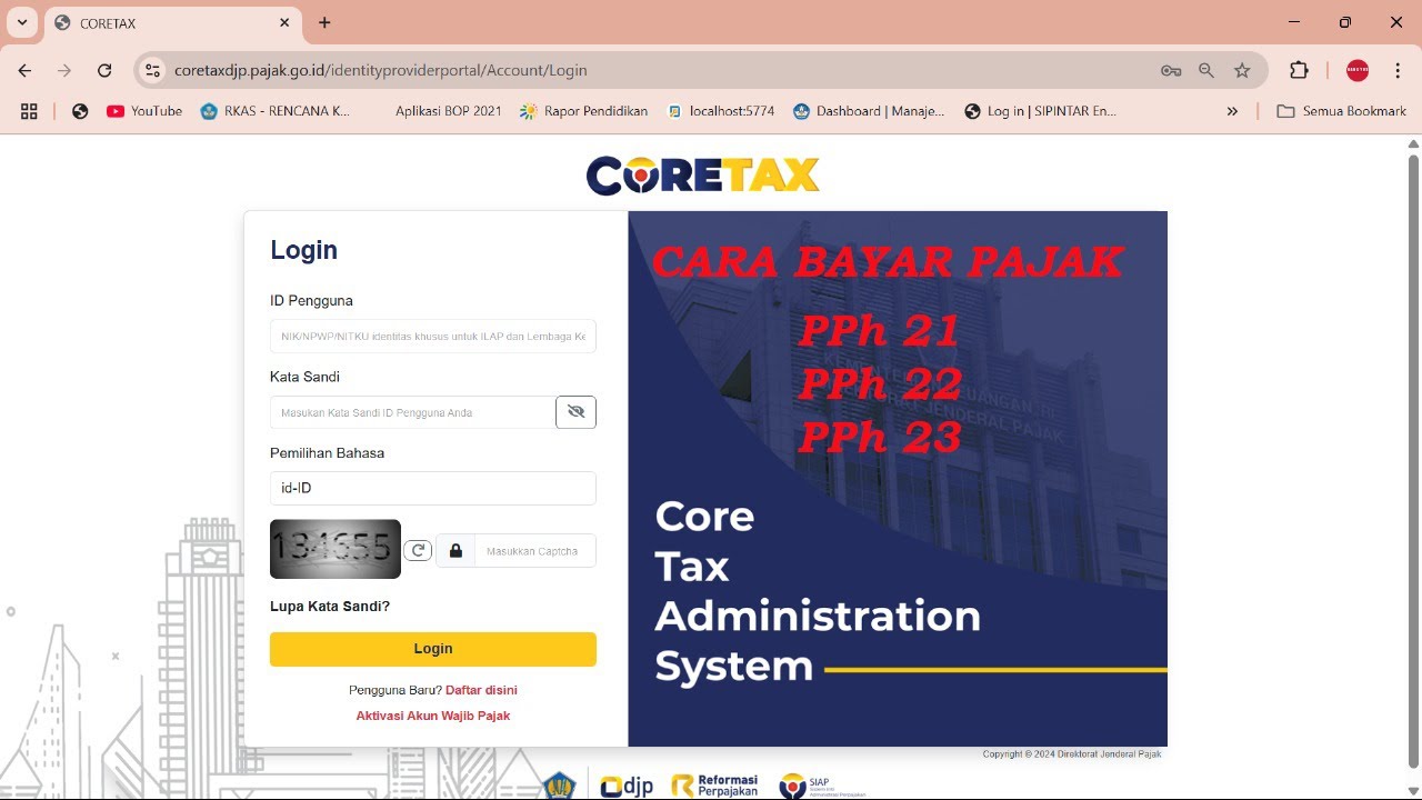CARA BAYAR PAJAK PPh 21-22 dan 23 PADA APLIKASI CORETAX