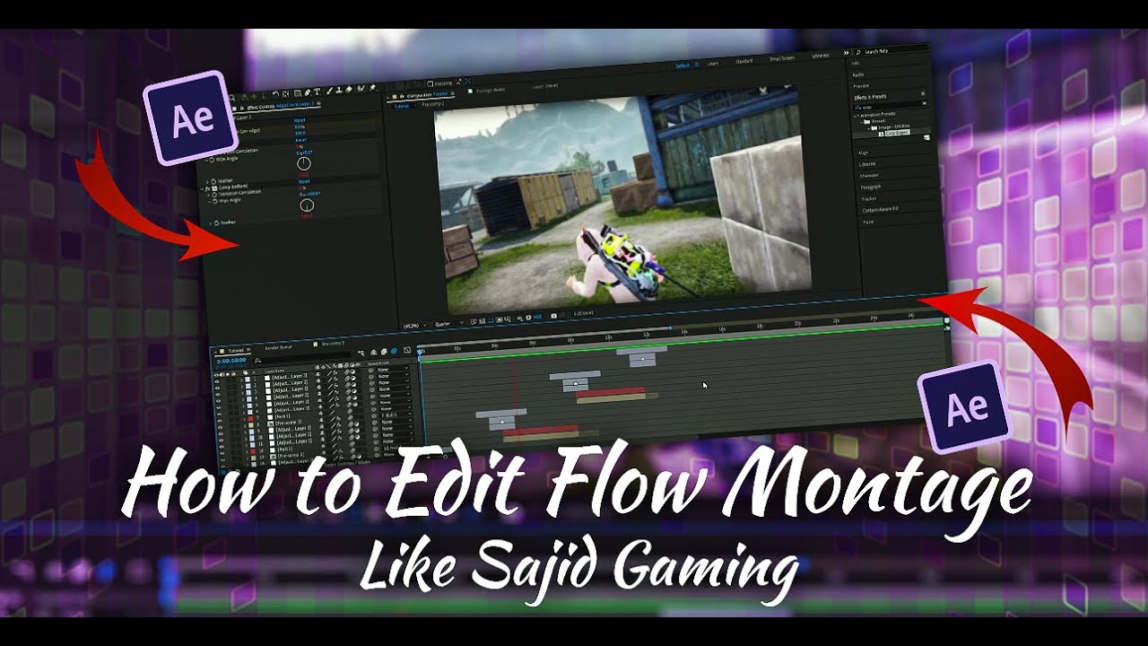 Как редактировать Flow Montage, как я | Учебное пособие по игре Sajid на хинди | After Effects