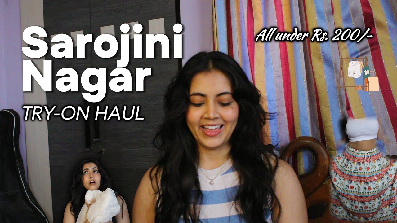 Sarojini Nagar Try-on Haul🛍🎀🫶🏻🧺🧸 | All under Rs.200/- #sarojininagar #delhi #streetshopping