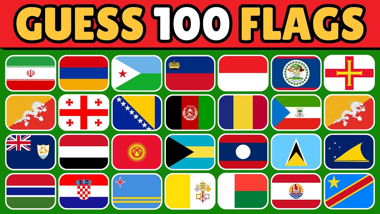 GUESS 100 FLAGS IN THE WORLD | FLAG QUIZ | GUESS THE FLAG #flag #quiz
