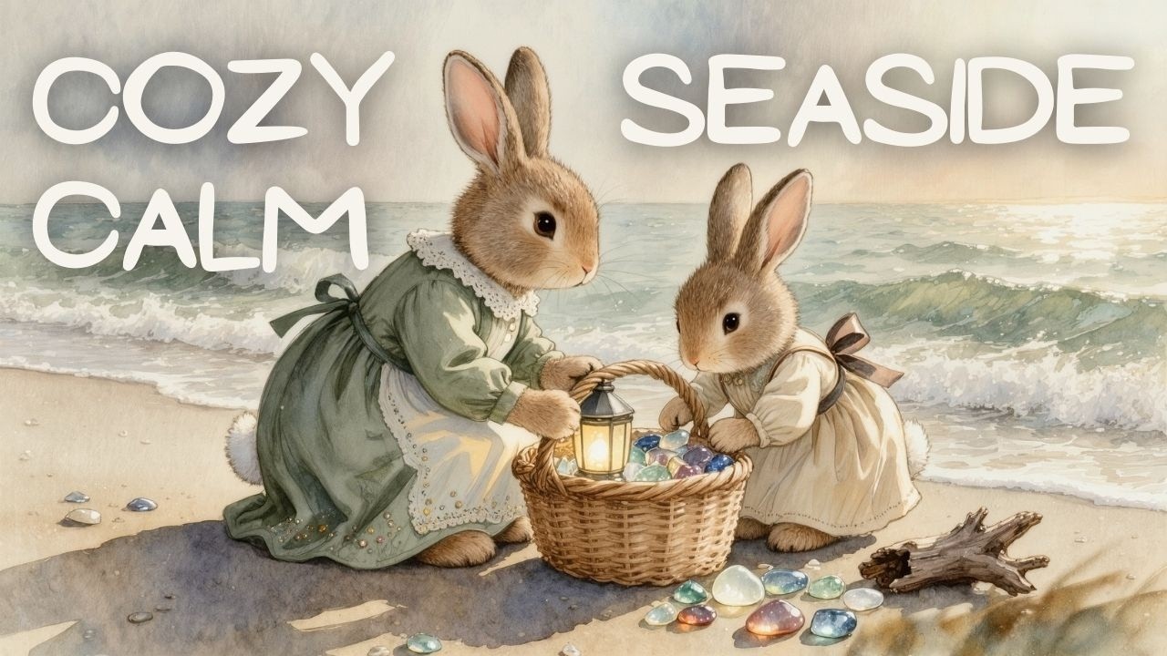 Cozy Seaside Cottagecore Ambience 🐰 1 Hour Relaxing Instrumental Music for Reading & Calm