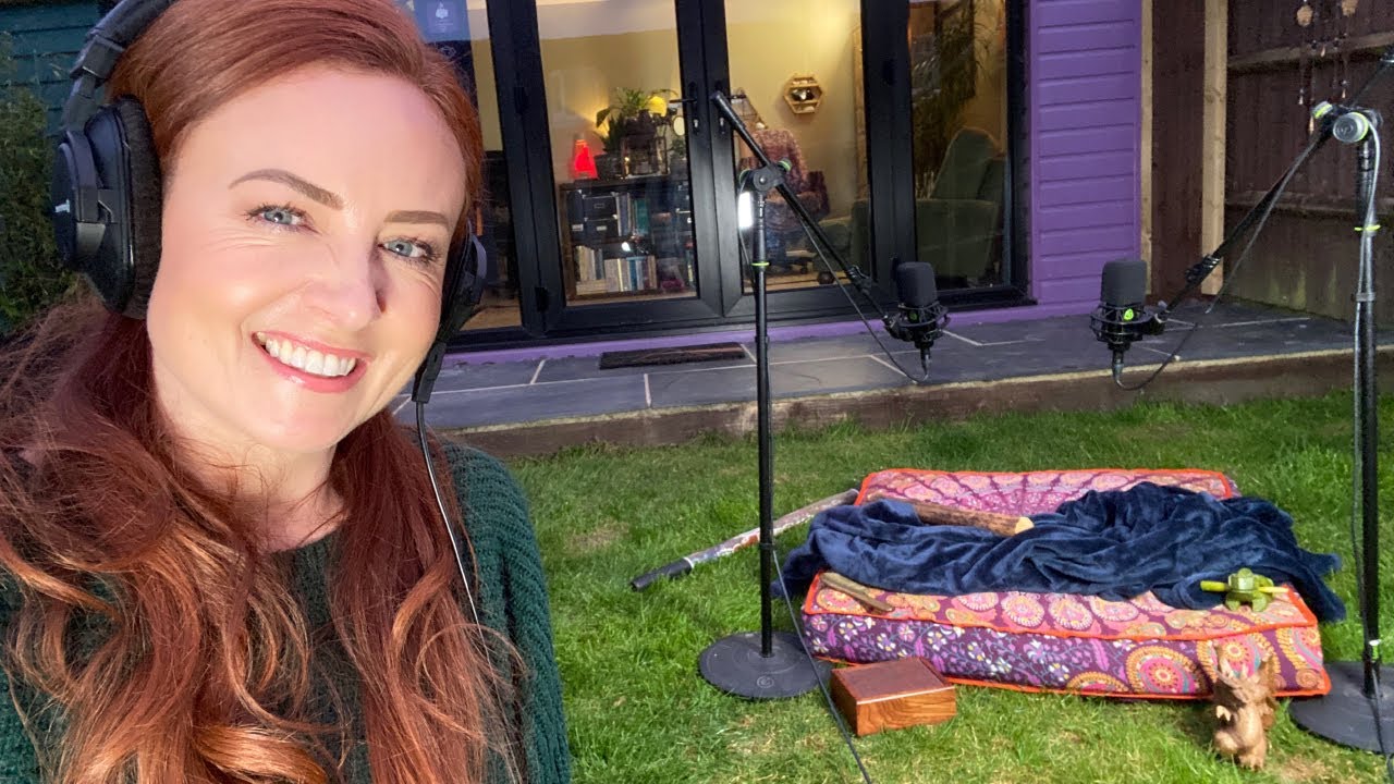 Wooden ASMR Triggers 🌳 Outside at Sunset 🌟Birds, Cats, Wind
