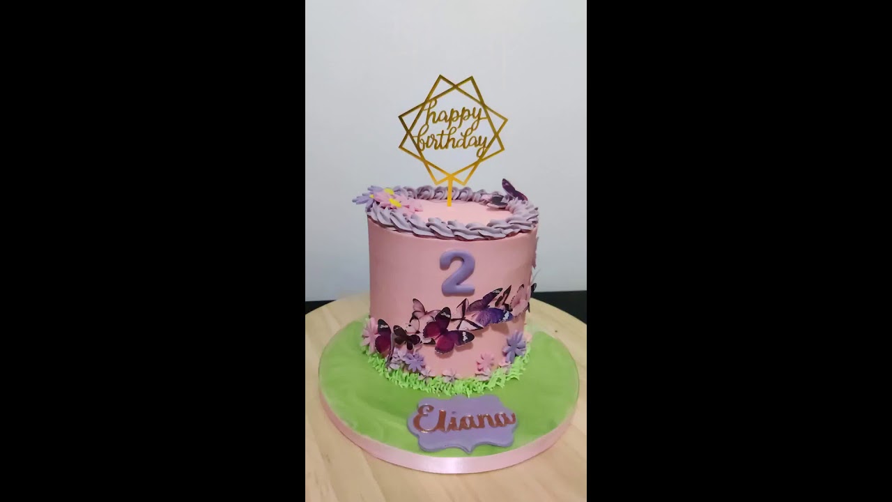 Pink-Purple butterfly cake